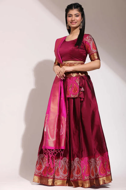 South Indian Festival Traditional Half Saree (Parvati)