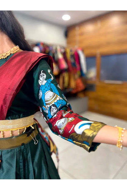 దక్షిణ భారత పండుగ సాంప్రదాయ హాఫ్ చీర(ధంగ్లీ)