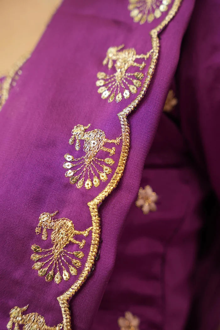 HathiGhoda Women's Woven Design zari work Half Saree with Embroidered Blouse and Dupatta