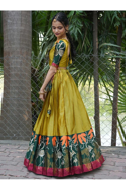 South Indian Festival Traditional Half Saree (HansPAttu)