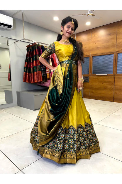 South Indian Festival Traditional Half Saree(Patola)