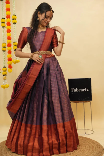 South Indian Festival Traditional Half Saree (Ival)