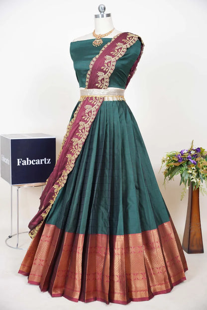 South Indian Festival Traditional Half Saree  (Saraswati)