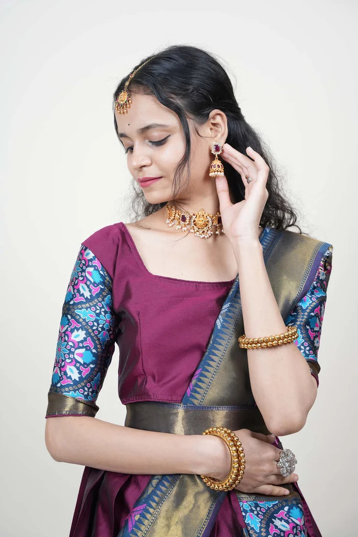 South Indian Festival Traditional Half Saree (GolGolPAttu)