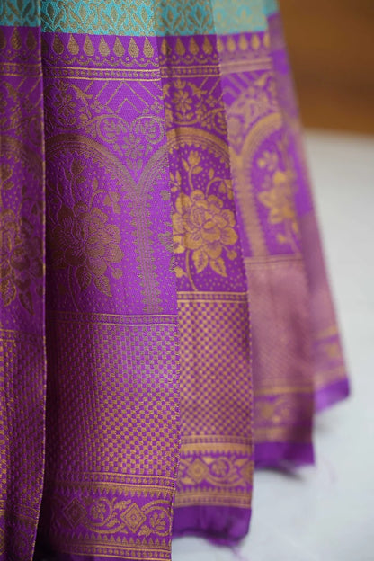 Oye!!Pattu Women's Woven Design zari work Half Saree with Embroidered Blouse and Dupatta