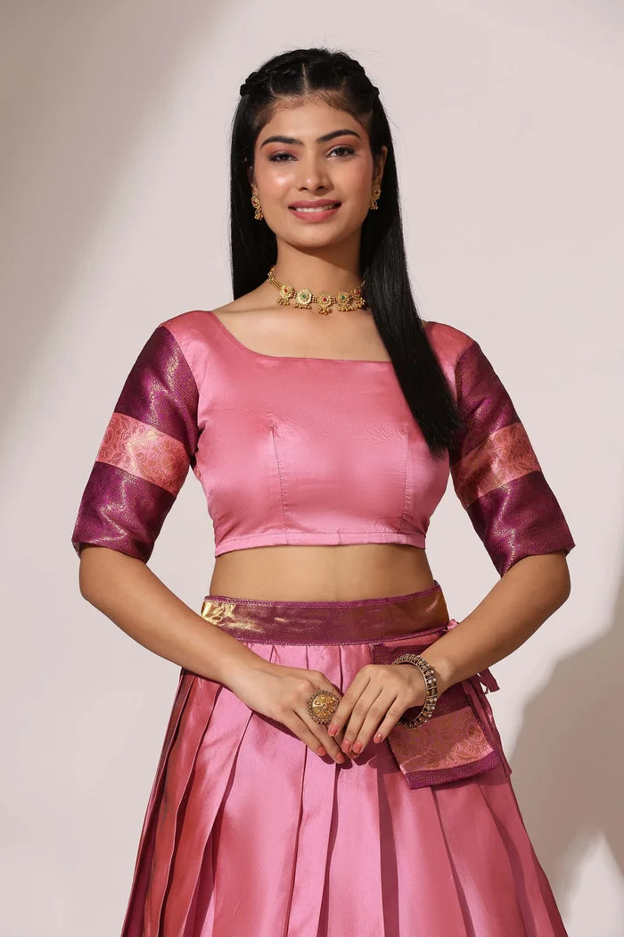 దక్షిణ భారత పండుగ సాంప్రదాయ హాఫ్ చీర (ఛవి) 