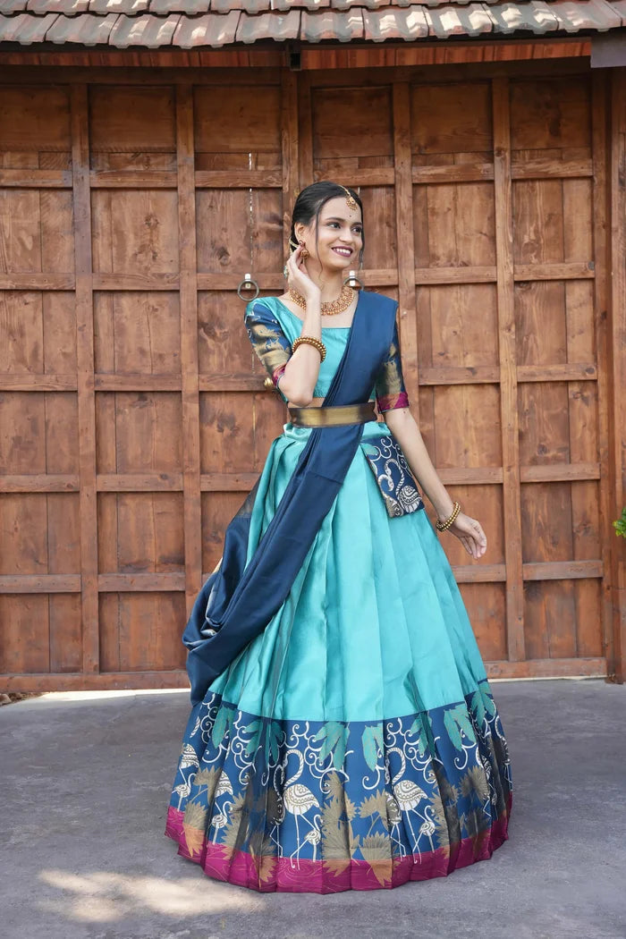 South Indian Festival Traditional Half Saree (HansPAttu)