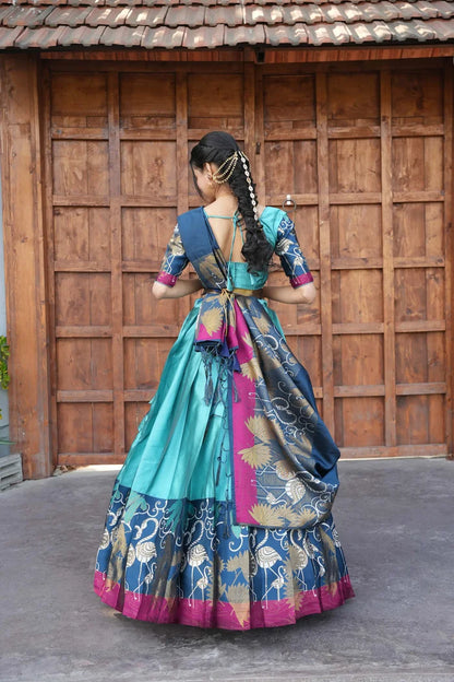South Indian Festival Traditional Half Saree (HansPAttu)