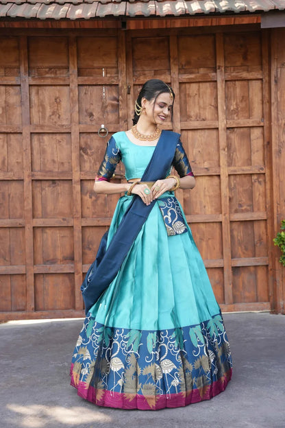 South Indian Festival Traditional Half Saree (HansPAttu)