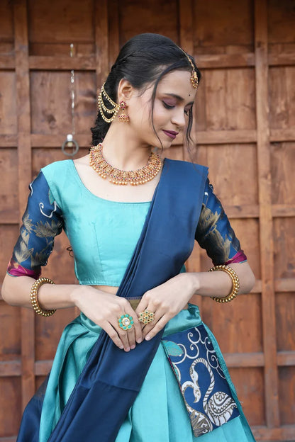 South Indian Festival Traditional Half Saree (HansPAttu)