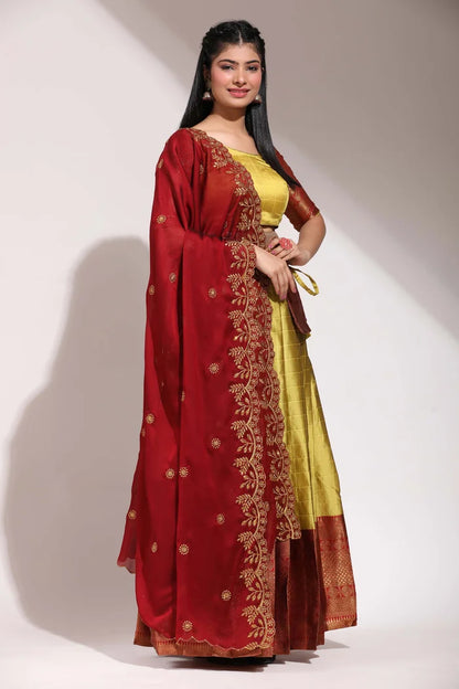 South Indian Festival Traditional Half Saree (Saraswati)