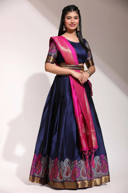 South Indian Festival Traditional Half Saree (Parvati)