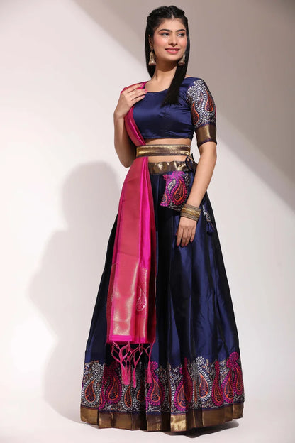 South Indian Festival Traditional Half Saree (Parvati)