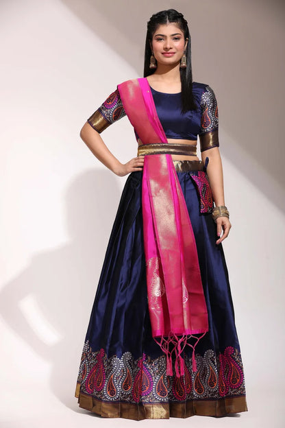 South Indian Festival Traditional Half Saree (Parvati)