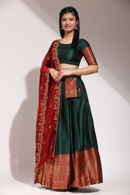 South Indian Festival Traditional Half Saree (Saraswati)