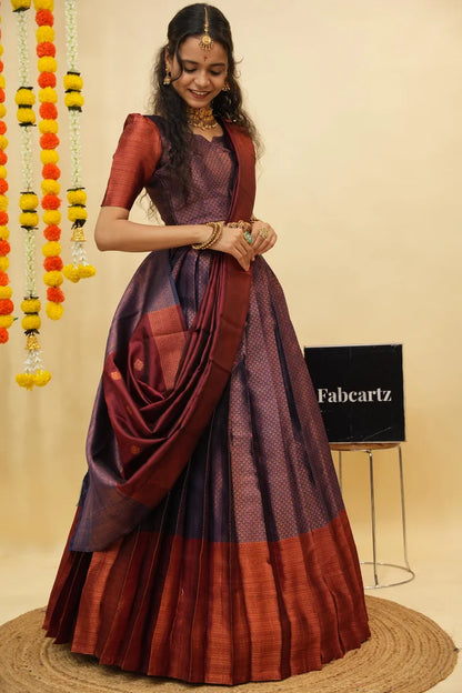 South Indian Festival Traditional Half Saree (Ival)