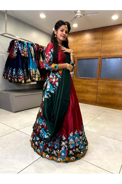 దక్షిణ భారత పండుగ సాంప్రదాయ హాఫ్ చీర(ధంగ్లీ)