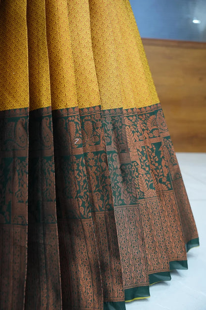 PihuPattu  Women's Woven Design zari work Half Saree with Embroidered Blouse and Dupatta