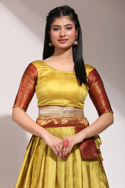 South Indian Festival Traditional Half Saree (Saraswati)