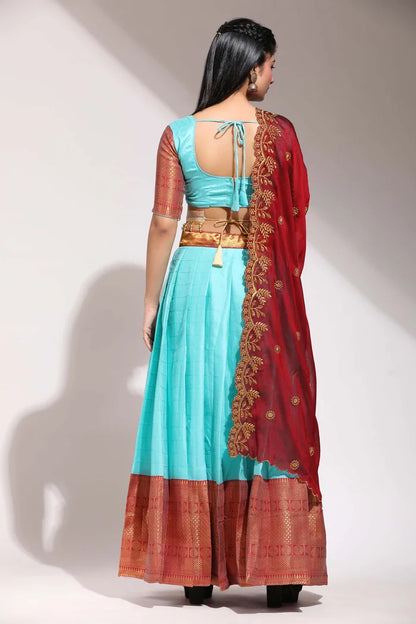 South Indian Festival Traditional Half Saree (Saraswati)