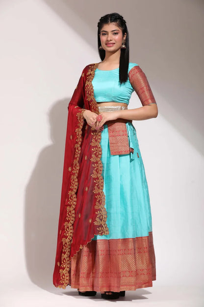 South Indian Festival Traditional Half Saree (Saraswati)