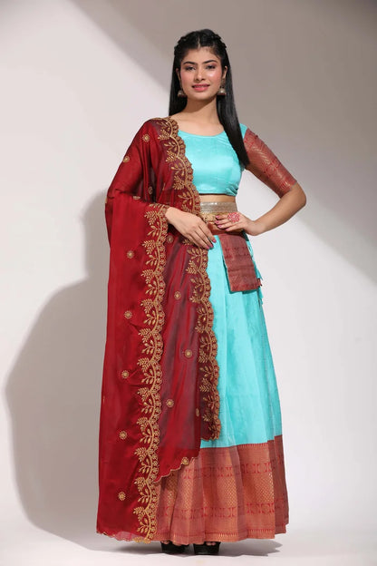 South Indian Festival Traditional Half Saree (Saraswati)