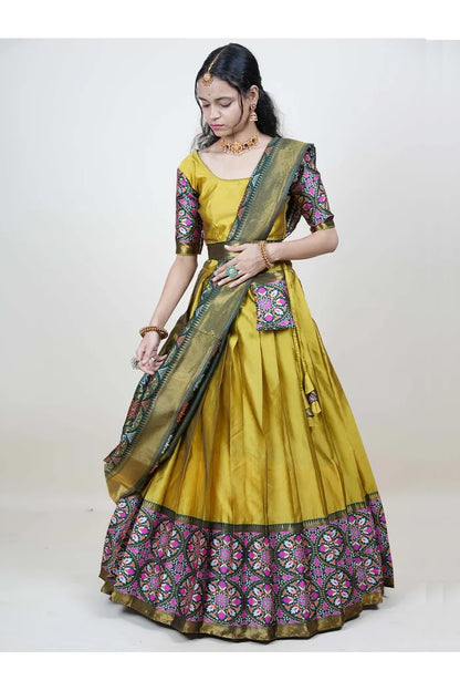 South Indian Festival Traditional Half Saree (GolGolPAttu)