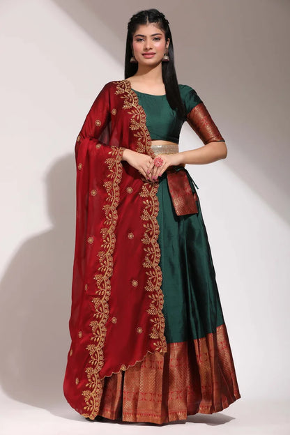 South Indian Festival Traditional Half Saree (Saraswati)