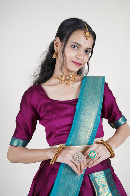 South Indian Festival Traditional Half Saree (Aarvi)