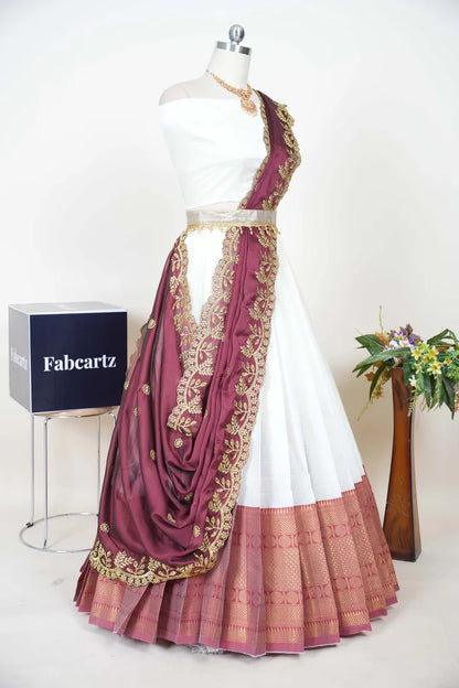 South Indian Festival Traditional Half Saree  (Saraswati)