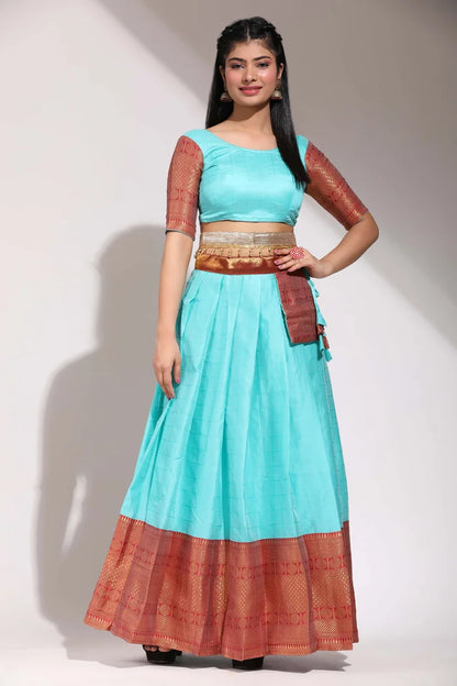 South Indian Festival Traditional Half Saree (Saraswati)