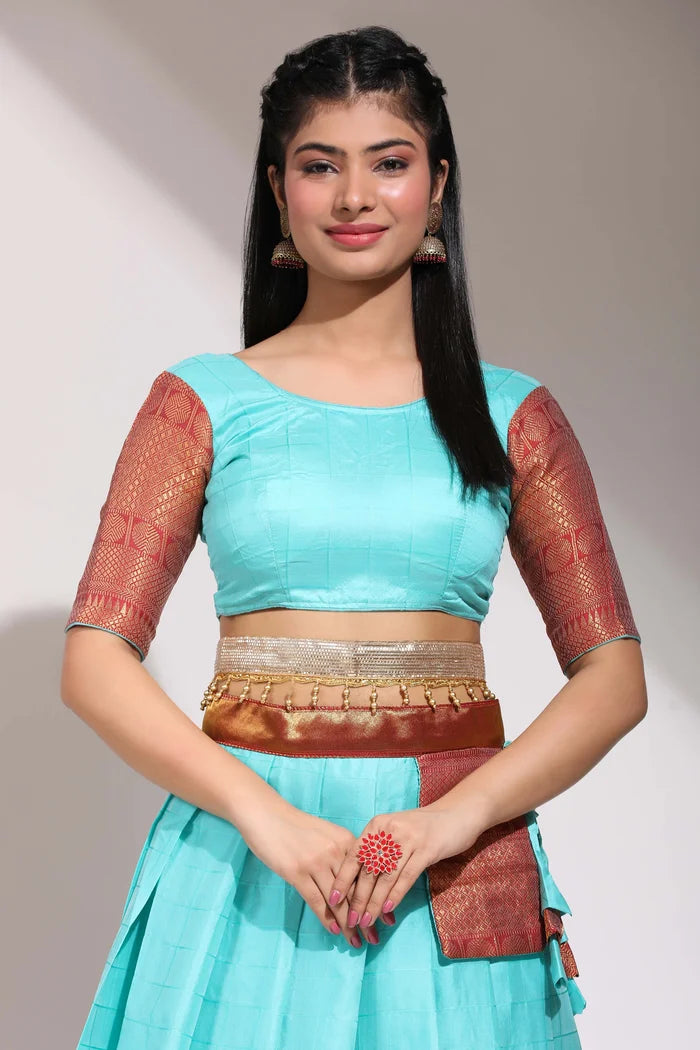 South Indian Festival Traditional Half Saree (Saraswati)