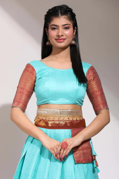 South Indian Festival Traditional Half Saree (Saraswati)