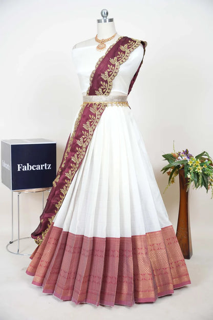 South Indian Festival Traditional Half Saree  (Saraswati)
