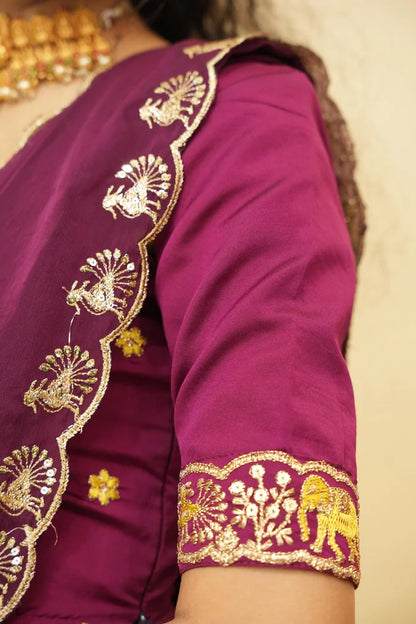 HathiGhoda Women's Woven Design zari work Half Saree with Embroidered Blouse and Dupatta