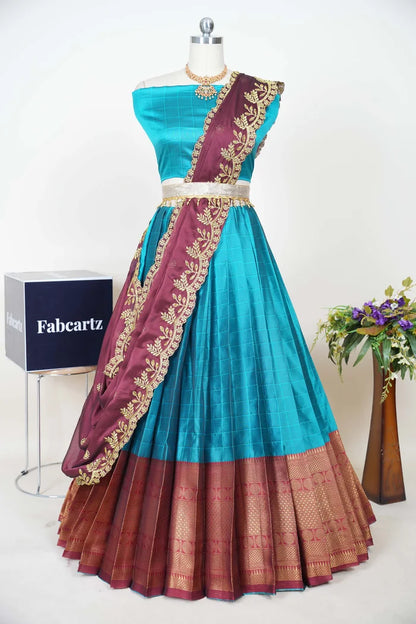 South Indian Festival Traditional Half Saree  (Saraswati)