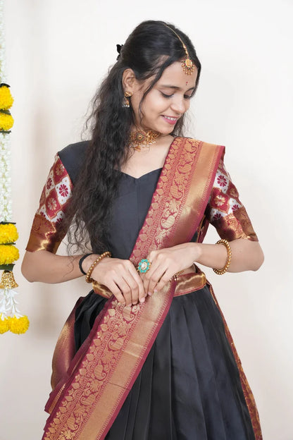 దక్షిణ భారత పండుగ సాంప్రదాయ హాఫ్ చీర (దిల్‌వాలే) 