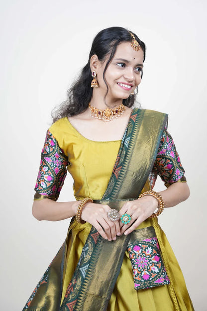 South Indian Festival Traditional Half Saree (GolGolPAttu)