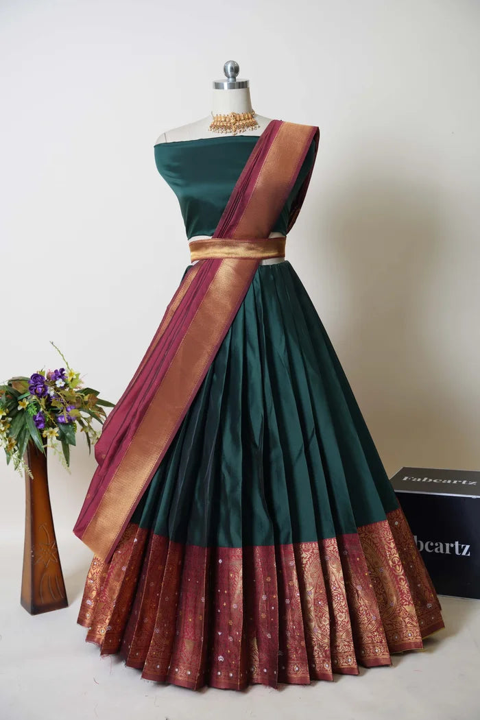 South Indian Festival Traditional Half Saree (Sarojini)