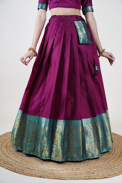 South Indian Festival Traditional Half Saree (Aarvi)