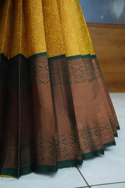 SudhaPattu  Women's Woven Design zari work Half Saree with Embroidered Blouse and Dupatta