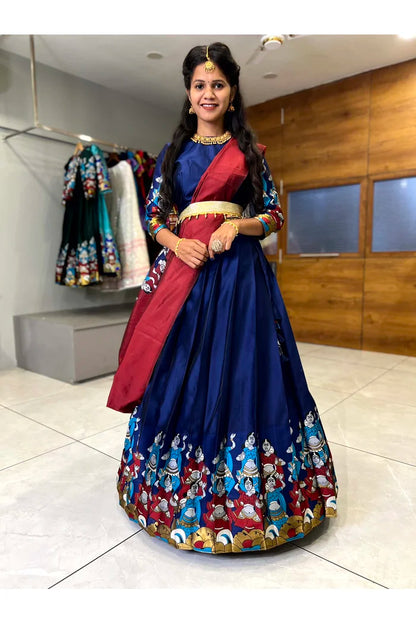 దక్షిణ భారత పండుగ సాంప్రదాయ హాఫ్ చీర(ధంగ్లీ)