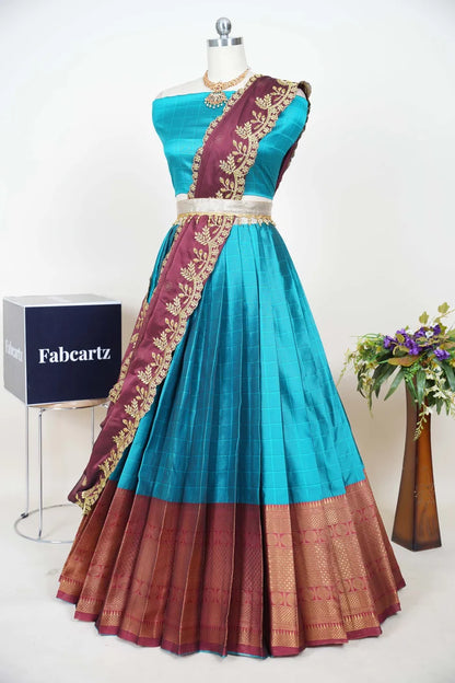 South Indian Festival Traditional Half Saree  (Saraswati)
