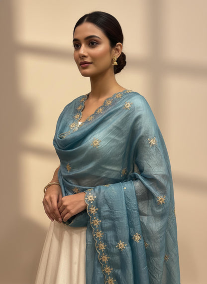 Beautiful Embroidery work & Gold Crush Dupatta for women | Only Dupatta Gold Crush Dup