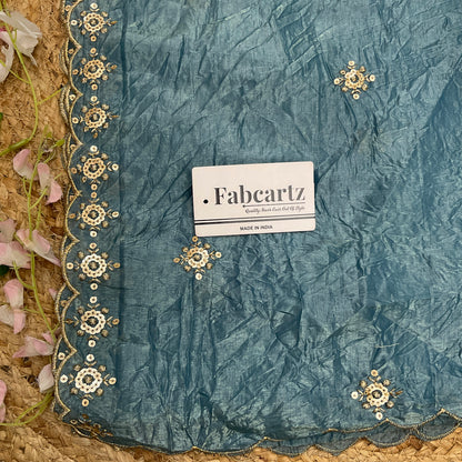 Beautiful Embroidery work & Gold Crush Dupatta for women | Only Dupatta Gold Crush Dup