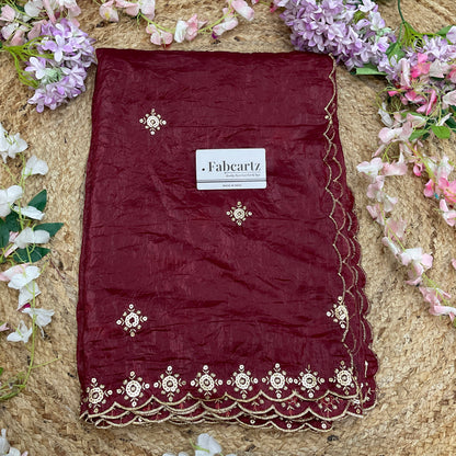 Beautiful Embroidery work & Gold Crush Dupatta for women | Only Dupatta Gold Crush Dup