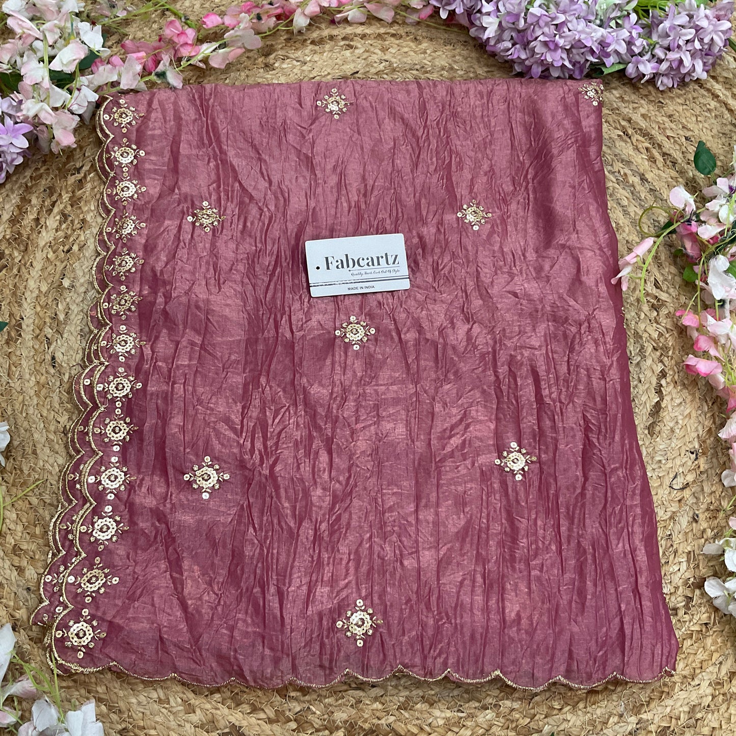 Beautiful Embroidery work & Gold Crush Dupatta for women | Only Dupatta Gold Crush Dup