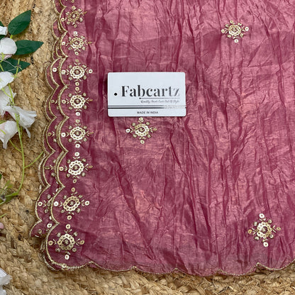 Beautiful Embroidery work & Gold Crush Dupatta for women | Only Dupatta Gold Crush Dup