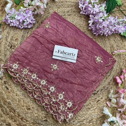 Beautiful Embroidery work & Gold Crush Dupatta for women | Only Dupatta Gold Crush Dup