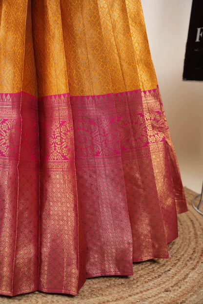 (Juhi) Women's Woven Design Half Saree with Blouse and Dupatta
